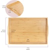 image:imageBambooMN Organic Bamboo Serving Tray Vanity Tea Appetizers Snacks Charcuterie Board 11x55x06  3 Trays17 X 125 X 2 With Handle