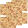 image:imageBambooMN Premium Bamboo Slats Placemat with Fabric Border  Floral Print  12 x 175  Autumn Roses 4 pcsAutumn Roses