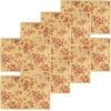 image:imageBambooMN Premium Bamboo Slats Placemat with Fabric Border  Floral Print  12 x 175  Autumn Roses 4 pcsAutumn Roses