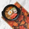 image:imageBambooMN Premium Bamboo Slats Placemat with Fabric Border  Floral Print  12 x 175  Autumn Roses 4 pcsPeach Blossom