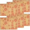 image:imageBambooMN Premium Bamboo Slats Placemat with Fabric Border  Floral Print  12 x 175  Autumn Roses 4 pcsPeach Blossom