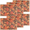 image:imageBambooMN Premium Bamboo Slats Placemat with Fabric Border  Floral Print  12 x 175  Autumn Roses 4 pcsTulip