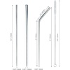 image:imageBambooMN Reusable Stainless Steel Metal Drinking Straws  8 Bent Straws w 1x Cleaning Brush  6 PackThinBent Straws
