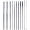 image:imageBambooMN Reusable Stainless Steel Metal Drinking Straws  8 Bent Straws w 1x Cleaning Brush  6 PackThinThick Straws