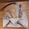 image:imageBambooMN Reusable Travel Bamboo Rayon Washcloth Set with Utensils  1 Set BlackCharcoal