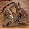 image:imageBambooMN Reusable Travel Bamboo Rayon Washcloth Set with Utensils  1 Set BlackCoffee