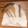image:imageBambooMN Reusable Travel Bamboo Rayon Washcloth Set with Utensils  1 Set BlackCream