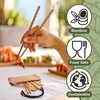 image:imageBambooMN Reusable Travel Bamboo Rayon Washcloth Set with Utensils  1 Set BlackTeal
