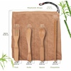 image:imageBambooMN Reusable Travel Bamboo Rayon Washcloth Set with Utensils  1 Set BlackTeal