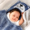 image:imageBambooMN Super Soft Hooded Baby Bath Animal Towels  Cute Nursery Essentials Ages Newborn to Toddler  For GirlsBoysBeige Bear