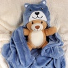 image:imageBambooMN Super Soft Hooded Baby Bath Animal Towels  Cute Nursery Essentials Ages Newborn to Toddler  For GirlsBoysBlue Bear
