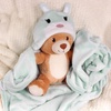 image:imageBambooMN Super Soft Hooded Baby Bath Animal Towels  Cute Nursery Essentials Ages Newborn to Toddler  For GirlsBoysLight Blue Rabbit