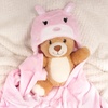 image:imageBambooMN Super Soft Hooded Baby Bath Animal Towels  Cute Nursery Essentials Ages Newborn to Toddler  For GirlsBoysPink Rabbit