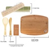 image:imageBambooMN Sushi Maker Kit  2x Carbonized Brown Sushi Rolling Mats Rice Paddle Spreader Sushi Sauce Dish and Cutting Display BoardMedium Board Kit