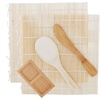 image:imageBambooMN Sushi Maker Kit 2x Green Bamboo Rolling Mats 1x Rice Paddle 1x Spreader 1x Compartment Sauce Dish  6 Prs Chopsticks  100 Bamboo Mats and UtensilsNatural Kit