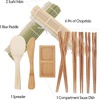 image:imageBambooMN Sushi Maker Kit 2x Green Bamboo Rolling Mats 1x Rice Paddle 1x Spreader 1x Compartment Sauce Dish  6 Prs Chopsticks  100 Bamboo Mats and UtensilsCombo Deluxe Kit