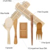 image:imageBambooMN Sushi Making Kit  2 Sets of 2x Natural Sushi Rolling Mats 1x Rice Paddle 1x Spreader 1x Chopsticks 1x Sushi Sauce Dish and 1x Free Spork  Deluxe Sushi Set