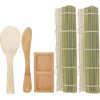 image:imageBambooMN Sushi Making Kit  2X Green Bamboo Rolling Mats 1x Rice Paddle 1x Spreader 1 Compartment Sauce Dish  100 Bamboo Mats and Utensils