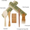 image:imageBambooMN Sushi Making Kit  2x Green Sushi Rolling Mat 1x Rice Paddle 1x Spreader 1x Chopsticks 1x Sushi Sauce Dish and 1x Free Spork  Deluxe Sushi Set