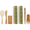 image:imageBambooMN Sushi Making Kit  2x Green Sushi Rolling Mat 1x Rice Paddle 1x Spreader 1x Chopsticks 1x Sushi Sauce Dish and 1x Free Spork  Deluxe Sushi Set