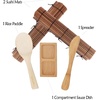 image:imageBambooMN Sushi Making Kit 2x Carbonized Bamboo Rolling Mats 1x Rice Paddle 1x Spreader and 1x Compartment Sauce Dish  100 Bamboo Mats and Utensils