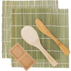 image:imageBambooMN Sushi Making Kit 3 Sets of 2x Green Bamboo Rolling Mats 1x Rice Paddle 1x Spreader 1 Compartment Sauce Dish