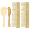 image:imageBambooMN Sushi Making Kit 3 Sets of 2x Natural Bamboo Rolling Mats 1x Rice Paddle 1x Spreader  100 Bamboo Mats and Utensils