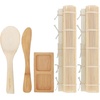 image:imageBambooMN Sushi Making Kit Rolling Mats Rice Paddle Spreader Sauce Dish