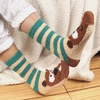 image:imageBambooMN Womens Super Soft Cute Fuzzy Cozy Warm Animal Face Indoor Outdoor Cabin Crew Home SocksBeaver 2 Pairs