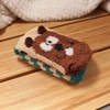 image:imageBambooMN Womens Super Soft Cute Fuzzy Cozy Warm Animal Face Indoor Outdoor Cabin Crew Home SocksBeaver