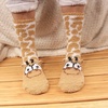 image:imageBambooMN Womens Super Soft Cute Fuzzy Cozy Warm Animal Face Indoor Outdoor Cabin Crew Home SocksGiraffe 2 Pairs