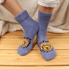 image:imageBambooMN Womens Super Soft Cute Fuzzy Cozy Warm Animal Face Indoor Outdoor Cabin Crew Home SocksLion
