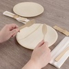 image:imageNatural Dinner Party Catering Bamboo Veneer Utensil 4pc Set  Spoon Fork Knife Napkin  Twine Tied  100 SetsTied  100 Sets