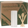 image:imageNatural Dinner Party Catering Bamboo Veneer Utensil 4pc Set  Spoon Fork Knife Napkin  Twine Tied  100 SetsTied  100 Sets
