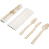 image:imageNatural Dinner Party Catering Bamboo Veneer Utensil 4pc Set  Spoon Fork Knife Napkin  Twine Tied  100 SetsTied  30 Sets