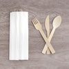 image:imageNatural Dinner Party Catering Bamboo Veneer Utensil 4pc Set  Spoon Fork Knife Napkin  Twine Tied  100 SetsTied  300 Sets