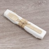 image:imageNatural Dinner Party Catering Bamboo Veneer Utensil 4pc Set  Spoon Fork Knife Napkin  Twine Tied  100 SetsTied  50 Sets