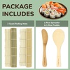 image:imageSushi Mat Kit 3 Sets of Green Natural Bamboo Rolling Mat Rice Paddle Spreader Sauce DishCombo