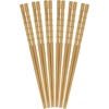 image:imageBambooMN 10 Reusable Red Dot End Japanese Bamboo Chopsticks  12 PairsCarbonized Brown  Ornate