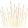image:imageBambooMN 39 Decorative White Heart Bamboo Cocktail Fruit Sandwich Picks Skewers for Catered Events Holidays Restaurants or Buffets Party Supplies 100 Pieces100