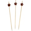 image:imageBambooMN 47 Decorative Acrylic Clear Flower End Bamboo Cocktail Fruit Sandwich Picks Skewers for Catered Events Holidays Restaurants or Buffets Party Supplies 100 PcsCoffee