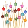 image:imageBambooMN 47 Decorative Acrylic Clear Flower End Bamboo Cocktail Fruit Sandwich Picks Skewers for Catered Events Holidays Restaurants or Buffets Party Supplies 100 PcsAssorted 8 Colors