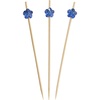 image:imageBambooMN 47 Decorative Acrylic Clear Flower End Bamboo Cocktail Fruit Sandwich Picks Skewers for Catered Events Holidays Restaurants or Buffets Party Supplies 100 PcsDark Blue