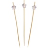 image:imageBambooMN 47 Decorative Acrylic Clear Flower End Bamboo Cocktail Fruit Sandwich Picks Skewers for Catered Events Holidays Restaurants or Buffets Party Supplies 100 PcsClear