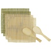 Set P : 2 Green  2 Natural Sushi Mats + 2 Paddles