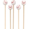 image:imageBambooMN 59 Decorative Sports Ball End Bamboo Cocktail Fruit Sandwich Picks Skewers for Catered Events Holidays Restaurants or Buffets Party Supplies Baseball 100 pcsBaseball
