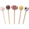 image:imageBambooMN 59 Decorative Sports Ball End Bamboo Cocktail Fruit Sandwich Picks Skewers for Catered Events Holidays Restaurants or Buffets Party Supplies Baseball 100 pcsAssorted