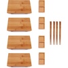 image:imageBambooMN Bamboo Sushi PlateTray Chopsticks and Compartment Sauce Dish 116 Fan  2 SetsRectangle Small