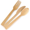 image:imageBambooMN Brand  67 Disposable Bamboo Veneer 3 Piece Flatware Set Fork Spoon Knife  8 Sets8