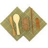 image:imageBambooMN Deluxe Sushi Making Kit  2 Sets of 2x Green Sushi Rolling Mats 1x Rice Paddle 1x Spreader 1x Chopsticks 1x Sushi Sauce Dish and 1x Spork